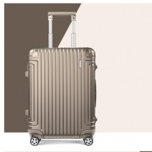 Samsonite/新秀丽经典铝箱登机行李箱铝镁合金拉杆箱  香槟金 20英寸 DB3*16001