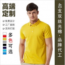 男士时尚休闲都市POLO衬衫 舒适透气文化衫 翻领纽扣工作服 40S丝光棉POLO衫 AT01#