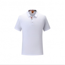 2020新品翻领男女款Polo衫 舒适修身短袖上衣 商务休闲纯色polo衫 巴宝莉格子POLO衫 AT1868#