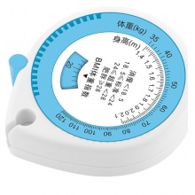 香山 BMI健康瘦身专用卷尺 多功能自动收缩体重尺腰围尺 浅蓝色 BMI01