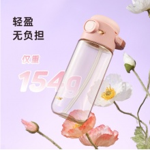 物生物（RELEA）塑料杯子男女运动水杯儿童夏季大容量吸管杯便携户外旅行随手杯  500ML
