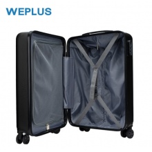 唯加（WEPLUS）飞机万向轮静音行李箱男 时尚商务出差旅行箱女密码箱登机箱子 黑色 20吋 WP7605