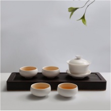 湖畔居白玉瓷茶壶茶杯茶海整套功夫茶具白玉瓷1壶8杯+茶海+盖碗+茶漏礼盒 SYC55060
