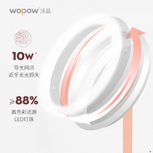 沃品（WOPOW）自动感应化妆镜 补光镜可旋转 仿生自然光 白色 粉色 TD11