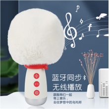 唱多多 小雪人麦克风 无线蓝牙麦克风双人合唱喇叭麦音响一体话筒变音器手机电脑唱歌家庭K歌直播无线话筒 小雪人麦克风 雪绒版