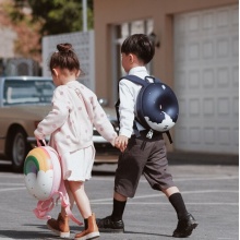 彩虹女孩儿童书包女孩可爱幼儿园书包男孩幼童双肩背包彩虹甜甜圈幼儿书包 小彩虹