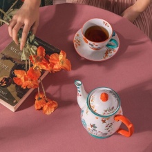 JOYYE花园茶具套装家用多人茶具陶瓷茶壶茶杯花园茶具套装 9件套