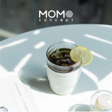 日本momo桌面不锈钢咖啡杯女情侣玻璃酒杯马克杯 330ml