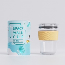 S2漫步杯透明玻璃水杯子耐高温车载咖啡杯