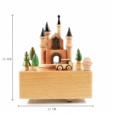 木质八音盒实木摩天轮遇见天空之城旋转木马送女生礼物实木音乐盒