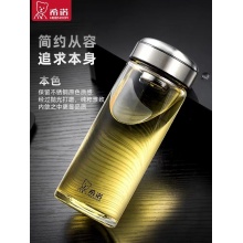 希诺单层加厚带滤网玻璃杯400ml