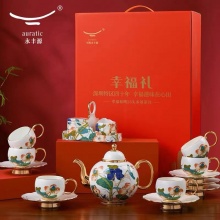 永丰源幸福礼-幸福和鸣18头陶瓷茶咖具套装