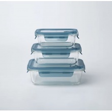 凯萨娜系列高硼硅玻璃保鲜盒三件套(保温包)